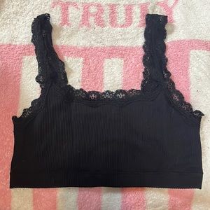 Lace and spandex bralette